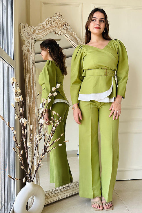 Two Tone Peplum Coord